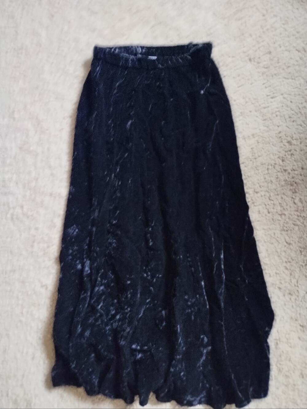 Vintage Three Flags California Black Velvet Maxi Skirt